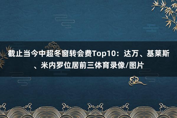 截止当今中超冬窗转会费Top10：达万、基莱斯、米内罗位居前三体育录像/图片
