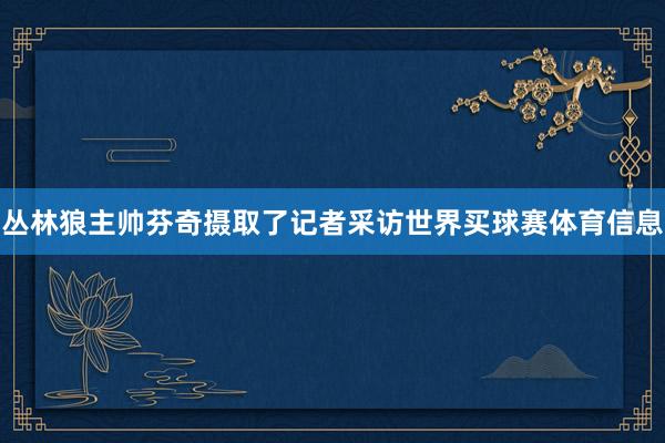 丛林狼主帅芬奇摄取了记者采访世界买球赛体育信息