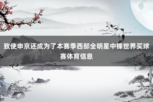 致使申京还成为了本赛季西部全明星中锋世界买球赛体育信息