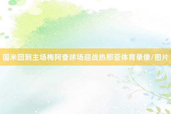 国米回到主场梅阿查球场迎战热那亚体育录像/图片