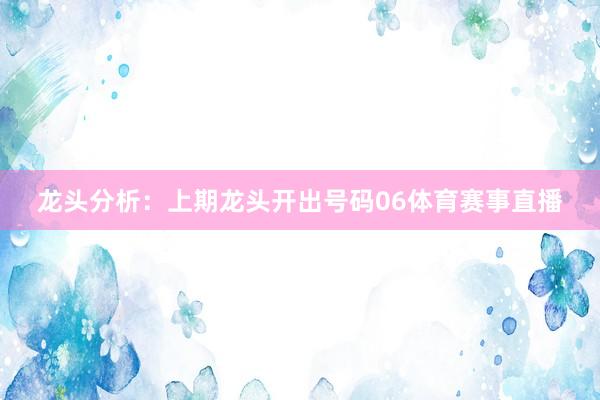 龙头分析：上期龙头开出号码06体育赛事直播