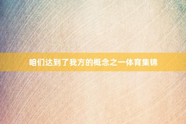 咱们达到了我方的概念之一体育集锦