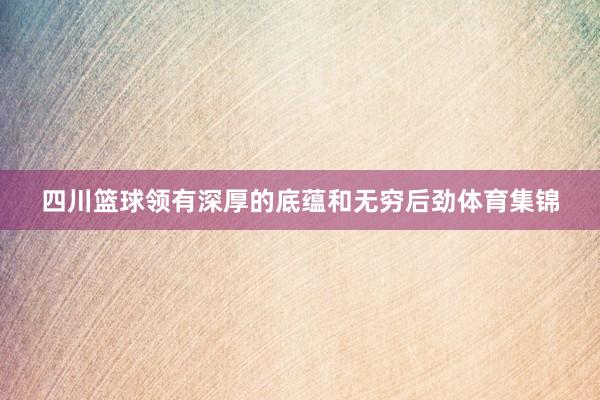 四川篮球领有深厚的底蕴和无穷后劲体育集锦