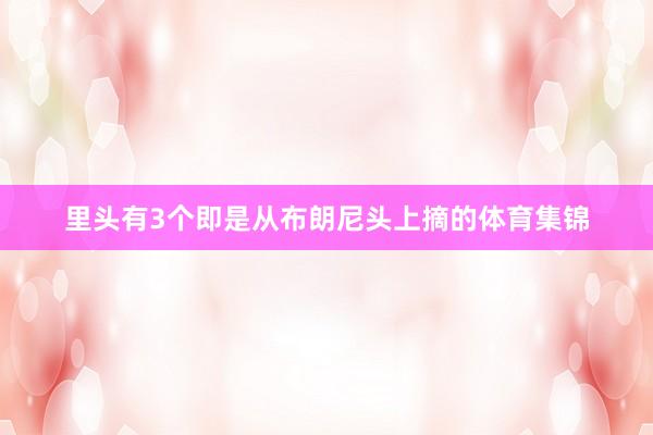 里头有3个即是从布朗尼头上摘的体育集锦