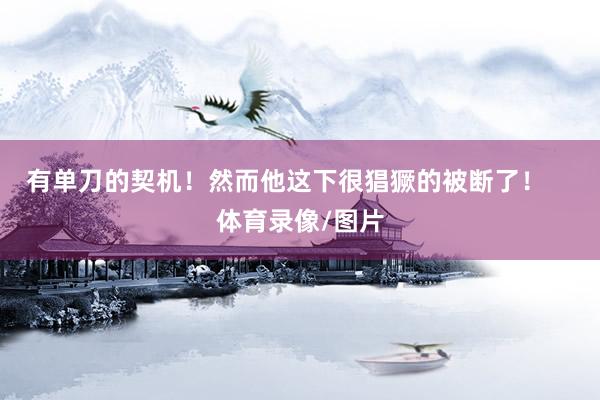 有单刀的契机！然而他这下很猖獗的被断了！    体育录像/图片