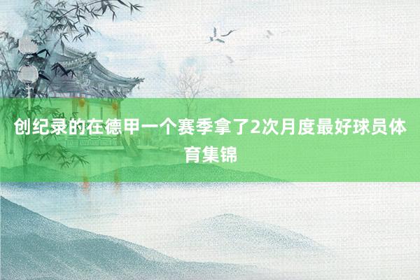 创纪录的在德甲一个赛季拿了2次月度最好球员体育集锦