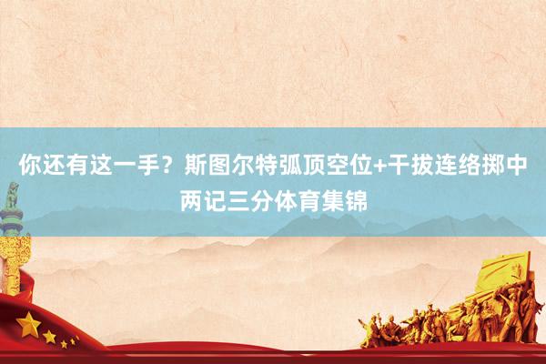 你还有这一手？斯图尔特弧顶空位+干拔连络掷中两记三分体育集锦